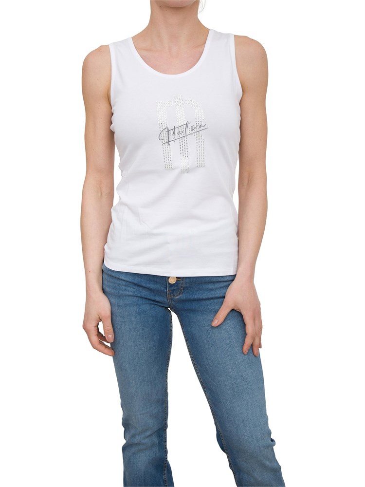 Top con strass Fracomina bianco