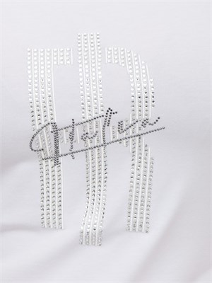 Top con strass Fracomina bianco in DONNA