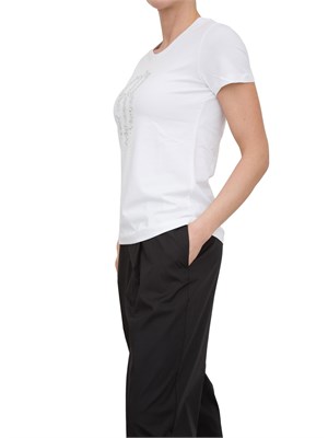 T-shirt girocollo Fracomina con strass bianco in DONNA