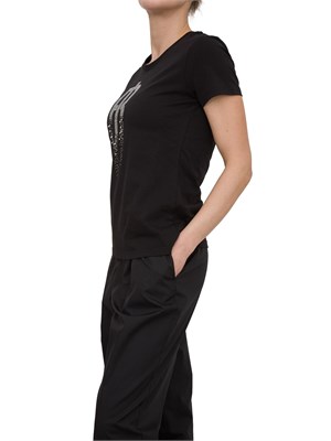 T-shirt girocollo Fracomina con strass nero in DONNA