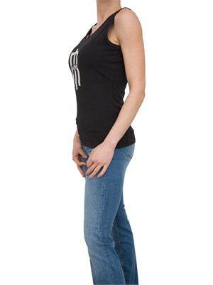 Top con strass Fracomina nero in DONNA