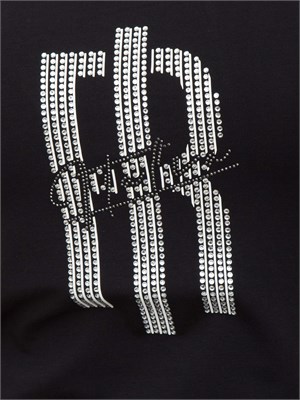 Top con strass Fracomina nero in DONNA