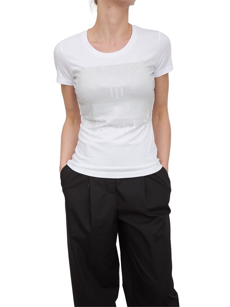 T-shirt con strass Fracomina bianco