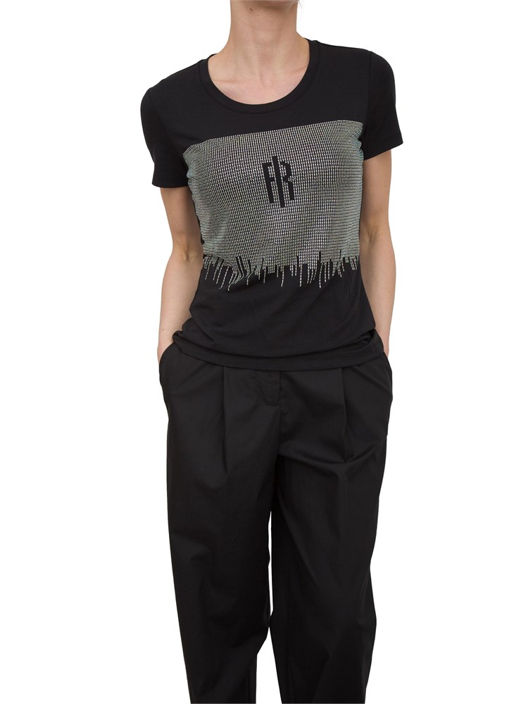 T-shirt con strass Fracomina nero