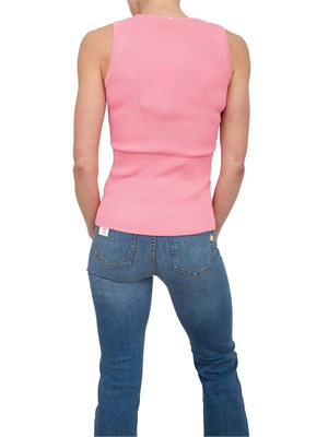 Canotta aderente Fracomina in maglia a costine rosa in DONNA