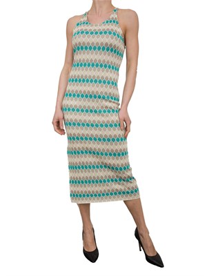 FRACOMINA Abito midi in jacquard geometrico multicolor in DONNA