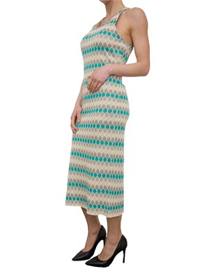 FRACOMINA Abito midi in jacquard geometrico multicolor in DONNA