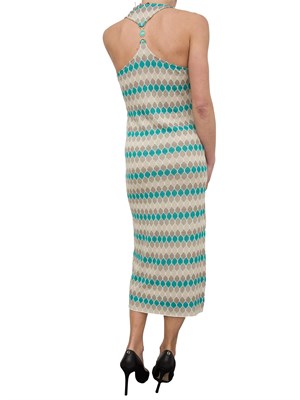 FRACOMINA Abito midi in jacquard geometrico multicolor in DONNA