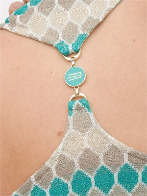 FRACOMINA Abito midi in jacquard geometrico multicolor in DONNA