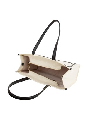 TWIN-SET Borsa shopper Twinset in canvas con logo bianco in DONNA