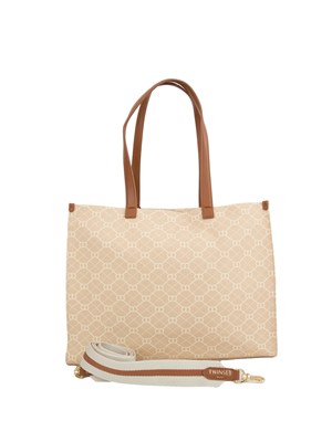 TWIN-SET Borsa shopper Twinset in canvas con stampa fiori in DONNA