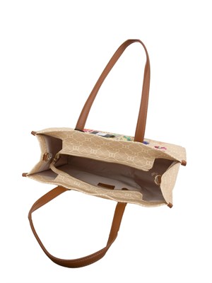 TWIN-SET Borsa shopper Twinset in canvas con stampa fiori in DONNA