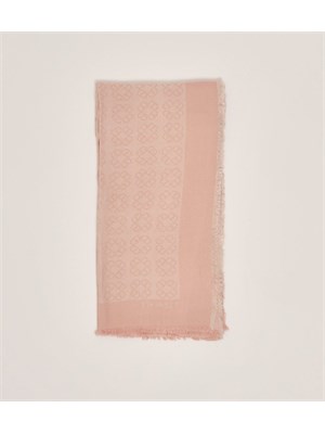 TWIN-SET Kefia rosa Twinset logo all over bordo sfrangiato in DONNA