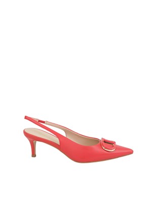 TWIN-SET Décolleté  Twinset sling back con Oval T corallo in DONNA