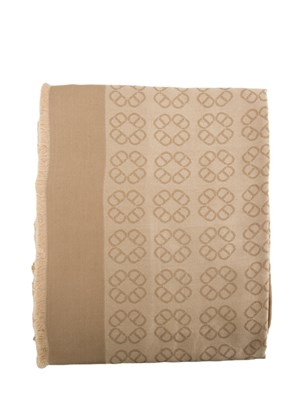 TWIN-SET Kefia beige Twinset logo all over bordo sfrangiato in DONNA