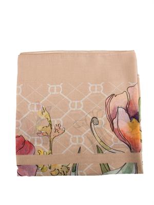 TWIN-SET Kefia beige Twinset multicolor fiori in DONNA