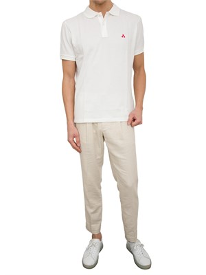 PEUTEREY Polo in cotone piqué con logo ricamato in UOMO