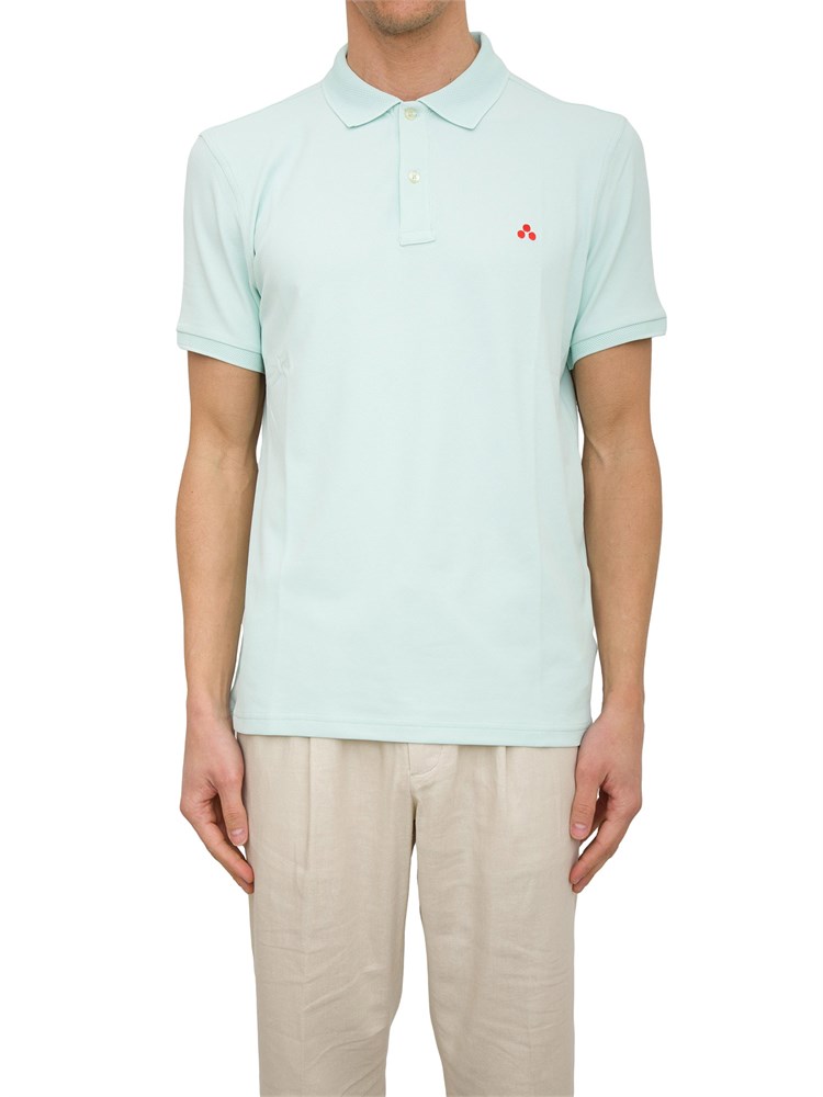 Polo acquamarina Peuterey in piqué di nylon stretch logo ricamo