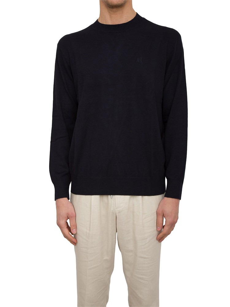 ARMANI EXCHANGE Maglia A.X. con logo ricamato blu