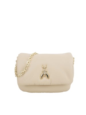 Borsa a tracolla Patrizia Pepe in pelle super soft beige in DONNA