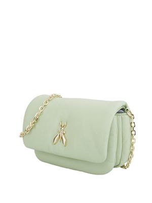 Borsa a tracolla Patrizia Pepe in pelle super soft verde menta in DONNA