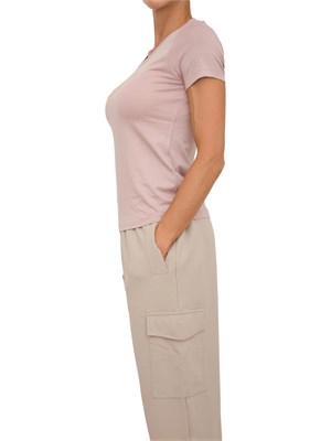 T-shirt donna maxi logo EA7 Emporio Armani in misto cotone e modal rosa in DONNA