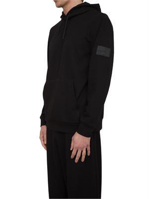 EA7 EMPORIO ARMANI Felpa con cappuccio EA7 Core Identity Unisex in misto viscosa stretch nero in UOMO