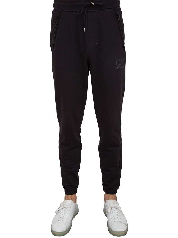 Pantalone tuta uomo nero C.P. Company in cotone con logo stampato