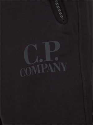 Pantalone tuta uomo nero C.P. Company in cotone con logo stampato in UOMO