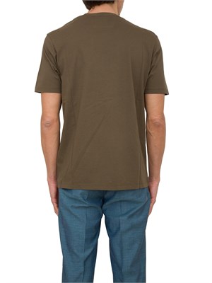 T-shirt verde girocollo C.P. Company in cotone con logo stampato in UOMO