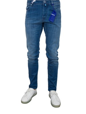 Jeans uomo super slim Jacob Cohen in denim super stretch soft blu medio in UOMO