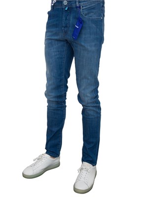 Jeans uomo super slim Jacob Cohen in denim super stretch soft blu medio in UOMO