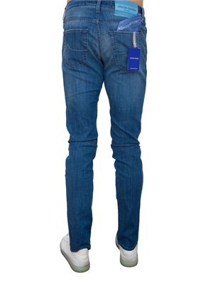 Jeans uomo super slim Jacob Cohen in denim super stretch soft blu medio in UOMO