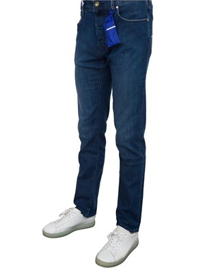 Jeans regular-slim Jacob Cohen modello Bard in denim comfort blu scuro in UOMO