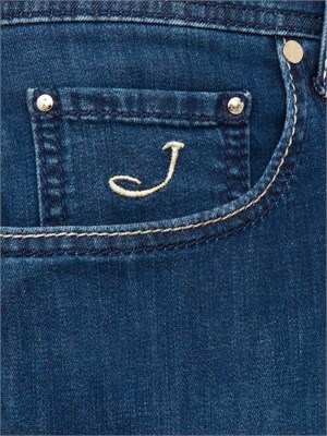 Jeans regular-slim Jacob Cohen modello Bard in denim comfort blu scuro in UOMO