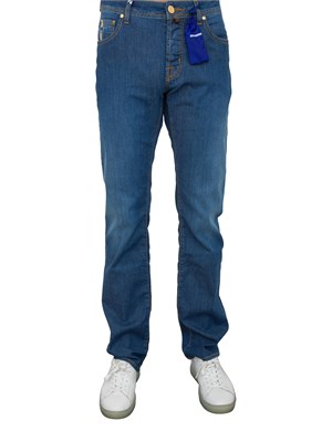 Jeans uomo regular Jacob Cohen modello Eduard in denim comfort blu in UOMO