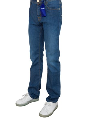 Jeans uomo regular Jacob Cohen modello Eduard in denim comfort blu in UOMO