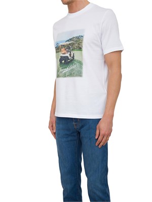 T-shirt girocollo Jacob Cohen in cotone bianco con stampa golf in UOMO