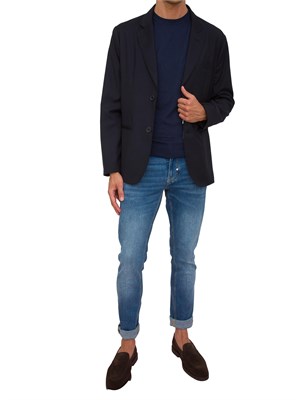 ARMANI EXCHANGE Giacca monopetto A.X. blu a due bottoni in tessuto fluido in UOMO