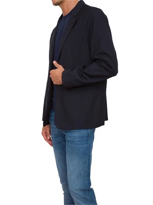 ARMANI EXCHANGE Giacca monopetto A.X. blu a due bottoni in tessuto fluido in UOMO