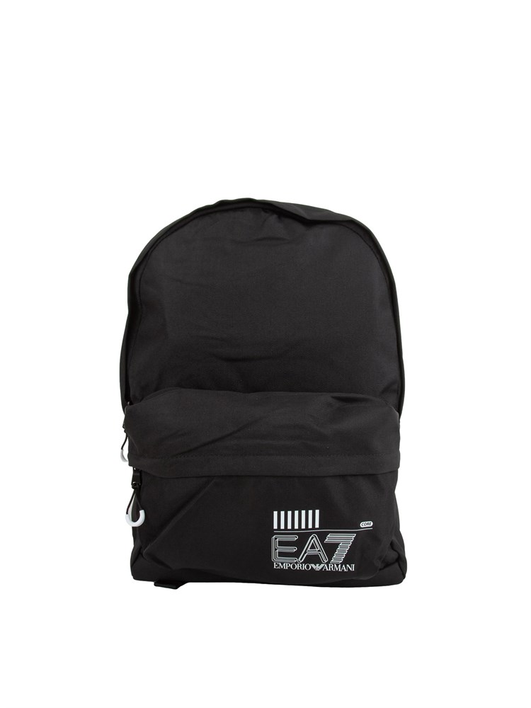Zaino uomo EA7 Emporio Armani in tessuto nero con stampa logo