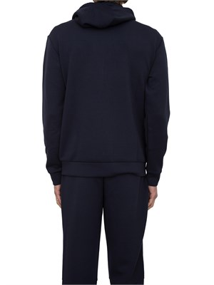 EA7 EMPORIO ARMANI Felpa con cappuccio Ea7 in misto viscosa stretch blu in UOMO