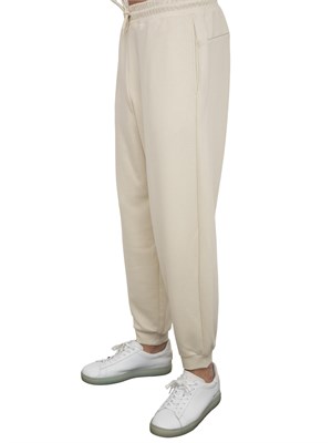 EA7 EMPORIO ARMANI Pantaloni jogger EA7Core Identity Unisex in misto viscosa stretch avorio in UOMO