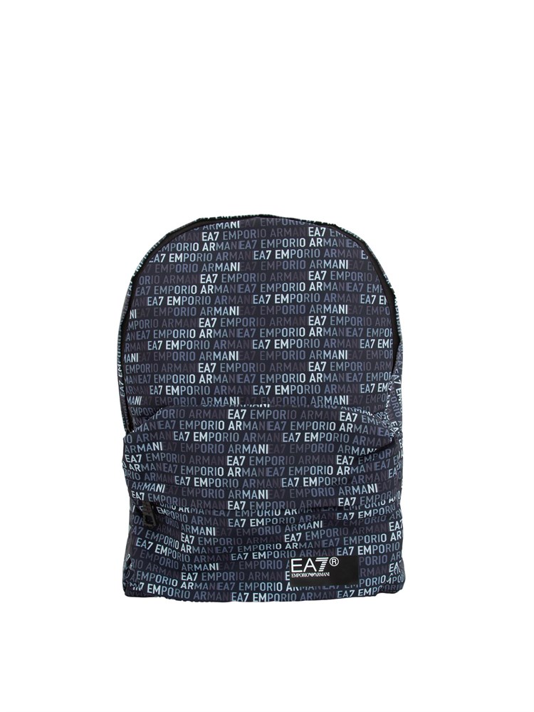 Zaino uomo blu EA7 Emporio Armani in tessuto stampa logo all-over