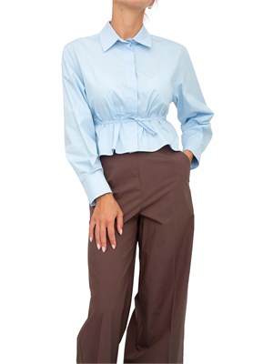 Camicia Marella in popeline stretch celeste in DONNA