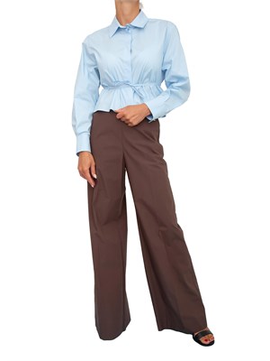 Camicia Marella in popeline stretch celeste in DONNA