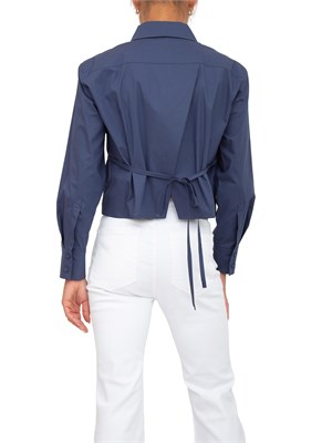 Camicia Marella in popeline stretch blu in DONNA