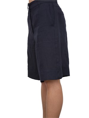 Bermuda donna Marella con fit dritto sartoriale in lino blu in DONNA