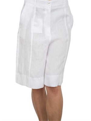 Bermuda donna Marella con fit dritto sartoriale in lino bianco in DONNA