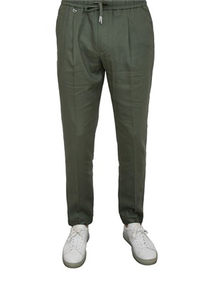 Pantalone Antony Morato Neil in misto lino verde in UOMO